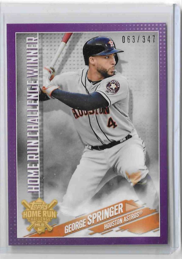 2019 Topps Home Run Challenge Winner HRC-28 George Springer September